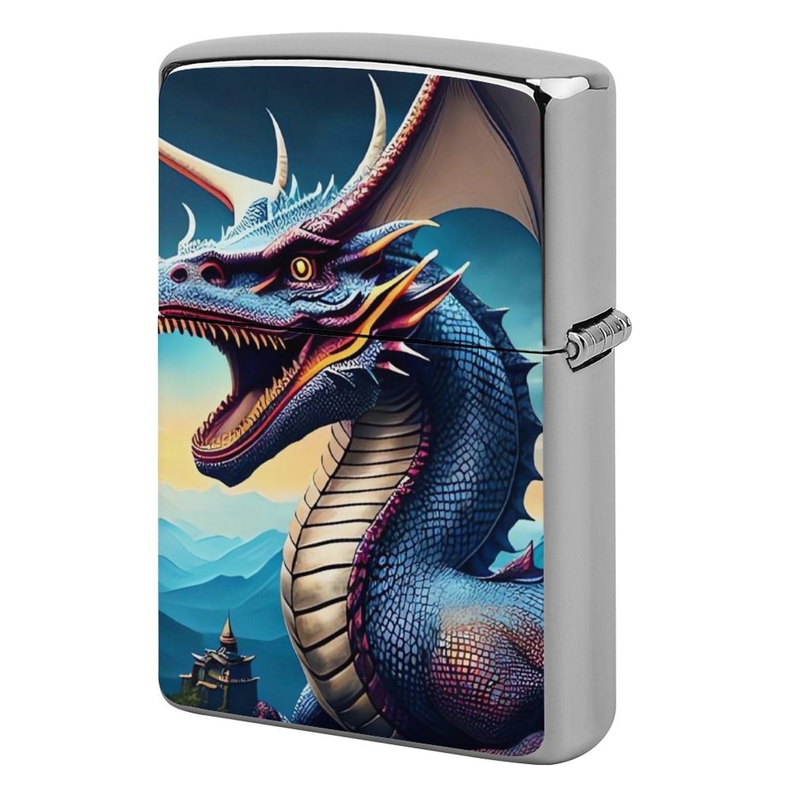 Roaring Dragon Lighter Case for Men, Personalized Lighter Cover for Valentine's Day Gifts, Flip-Top Lighters Shell for Outdoor, Portable Lighters Protective Sleeve