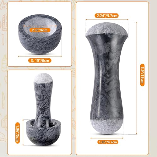 Miniatura 10 de Tianman Maja de repuesto de granito de 61 pulgadas solo maja de piedra sin pulir el mortero no está incluido granito sin pulir