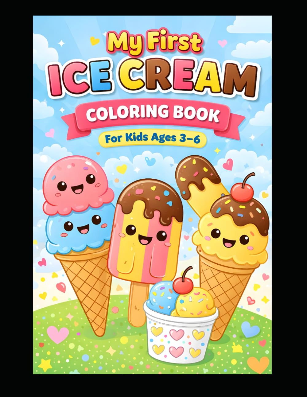 My First Ice Cream Coloring Book: Simple & Fun Ice Cream Coloring Pages for Toddlers, Preschoolers & Little Kids