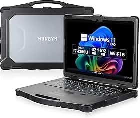 MUNBYN Laptop robusto de 15,6 polegadas, Windows 11 Pro, 32 GB + 512 GB, laptop resistente