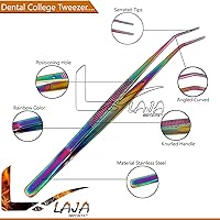Vista 3 de Juego de higiene dental – 3 piezas de instrumentos dentales básicos de acero inoxidable Dental Rainbow Dental Diente espejo bucal/alicates