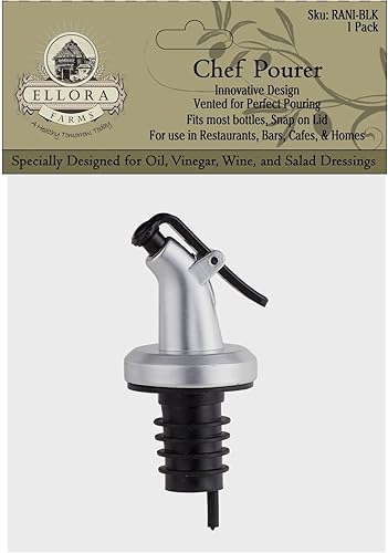 Miniatura 6 de Ellora Farms, Rani Chef Vertedor, Caño dispensador, Sin BPA, apto para aceites de oliva, vinagre, vino, se adapta a botellas de cruet, se adapta a