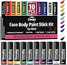 Dmsky 10 Packs Eye Black Sports Stick for Football, Baseball, Softball-Anti-Glare Face Body Paint Stick Kit,Water-Proof Eye Sports Paint Sticks,10 Color Eyeblack Painting Kit for Athletes & Fans