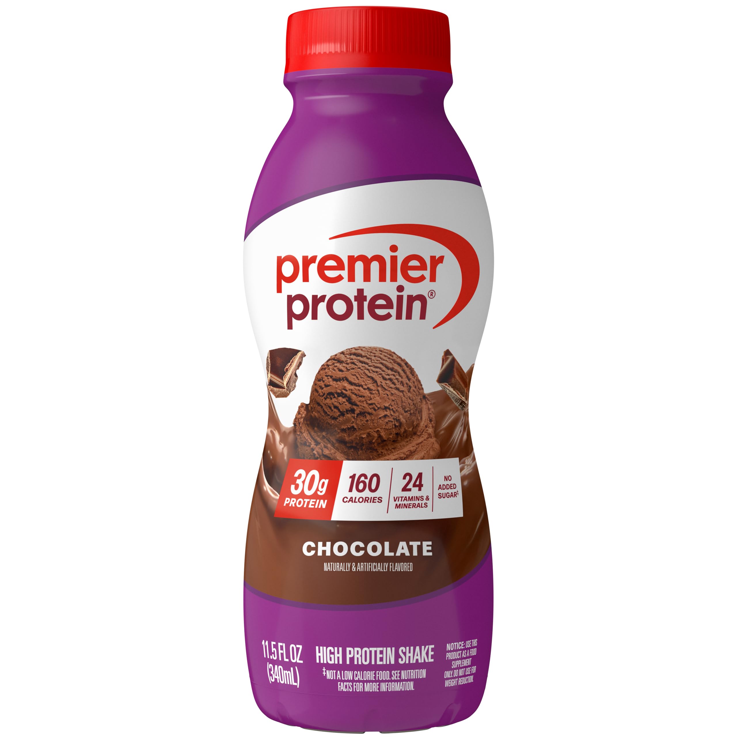 Premier Protein Shake, Chocolate, 30g Protein, No Added Sugar, 24 Vitamins & Minerals to Support Immune Health, 11 fl oz, 1 Pack (Packaging May Vary)