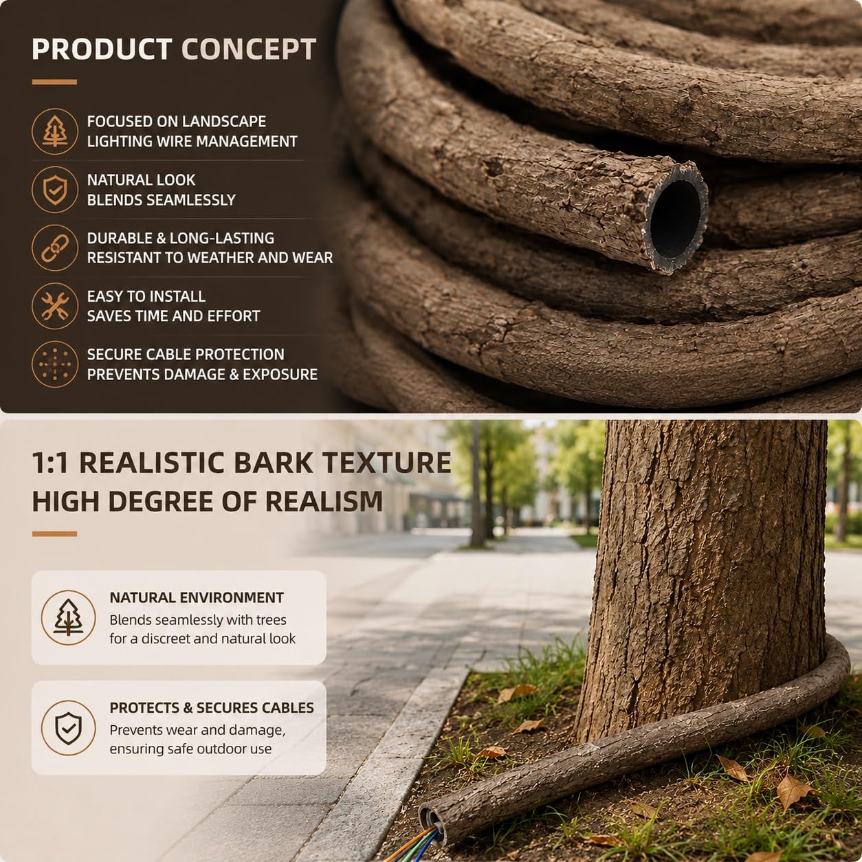 Rattan-Kunstbaum-Kabelkanal Für Den Außenbereich