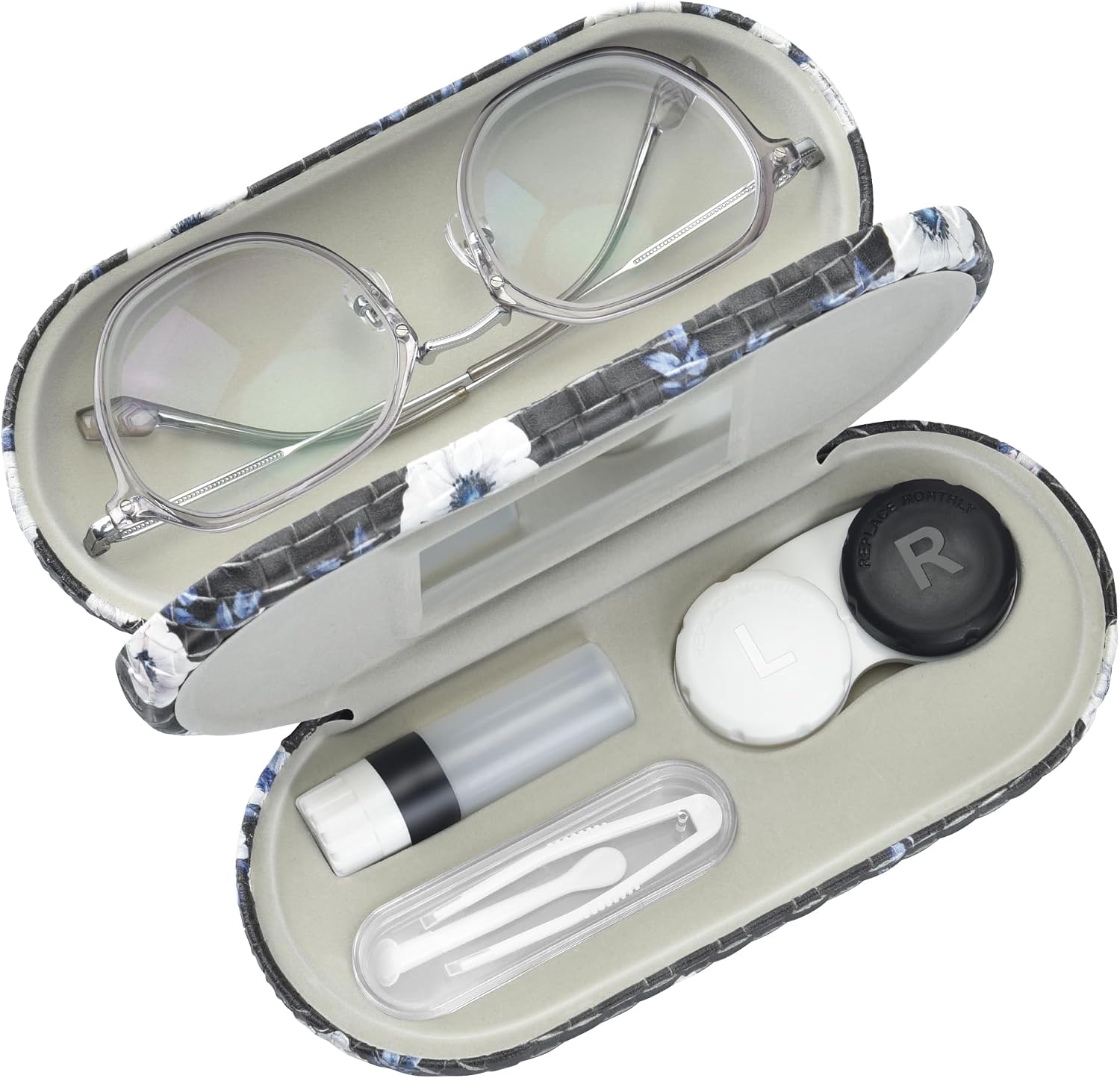Zettokete 2 in 1 Contact Lens and Glasses Case,Double Sided