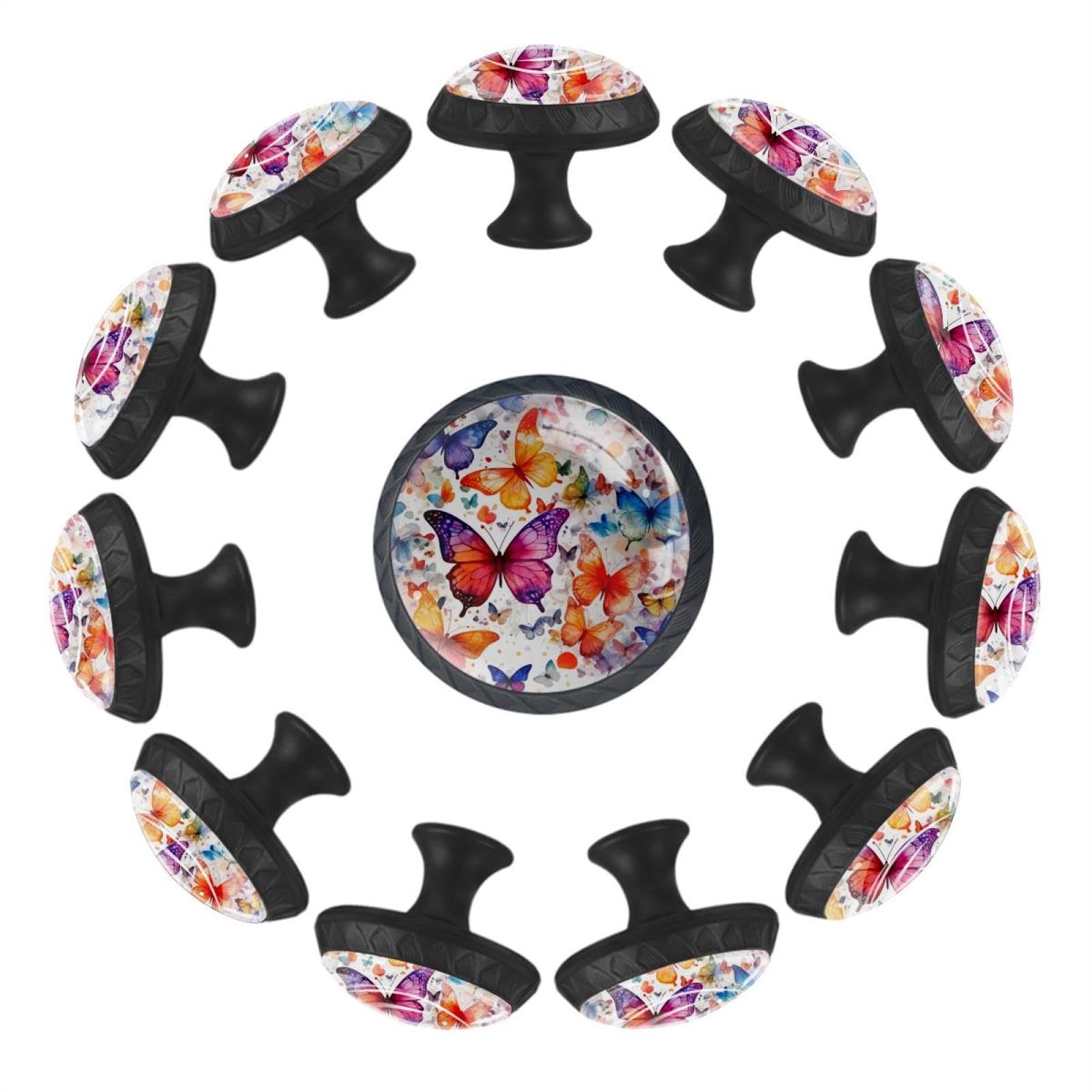 Boutons de tiroir en verre cristal aquarelle pour armoire (Lot de 12)