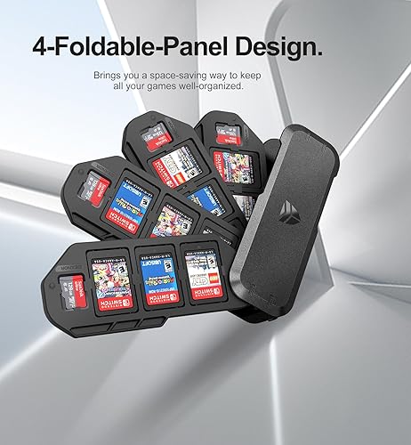 Miniatura 4 de Dexnor Game Card Case for Nintendo Switch, OLED, Lite Games, Portable Shockproof Hard Shell Storage Protective Case with 4 Foldable Layers &