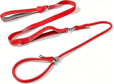 EVERKING Dual Handle Slip Lead Dog Leash Quick Close Control for Dogs