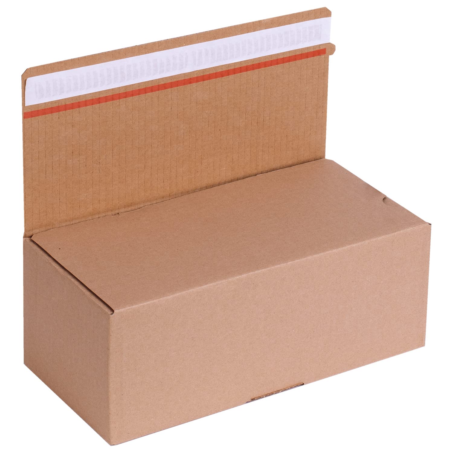 smiley pack 60 Stück Automatikboden Karton 315 x 155 x 120 mm Fix Aufrichtekarton mit Selbstklebeverschluss und Aufreißfaden Versandschachtel Versandkarton Verpackungskarton Versandbox