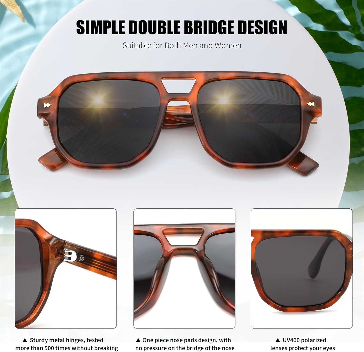 FEISEDY Polarized Aviator Sunglasses Men Women, Retro 70s Style Design - UV400 Protection, Driving & Daily Wear B0203 - Image 4