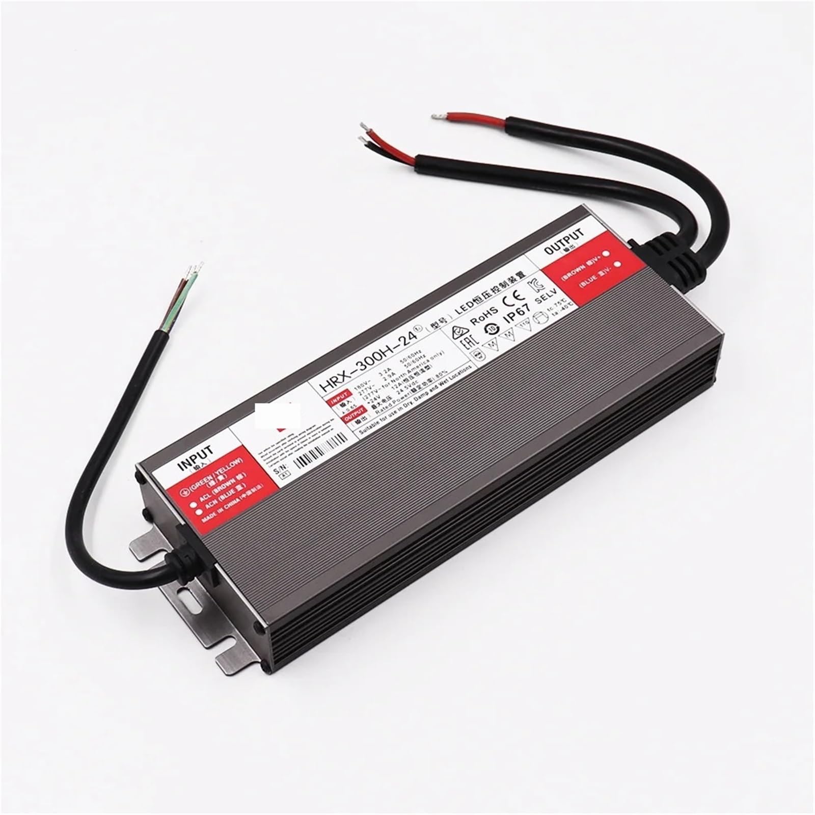 Driver LED impermeabile IP67 Alimentatore a tensione costante 12V 24V Trasformatore in alluminio(600W (170V-240V),DC 24V)