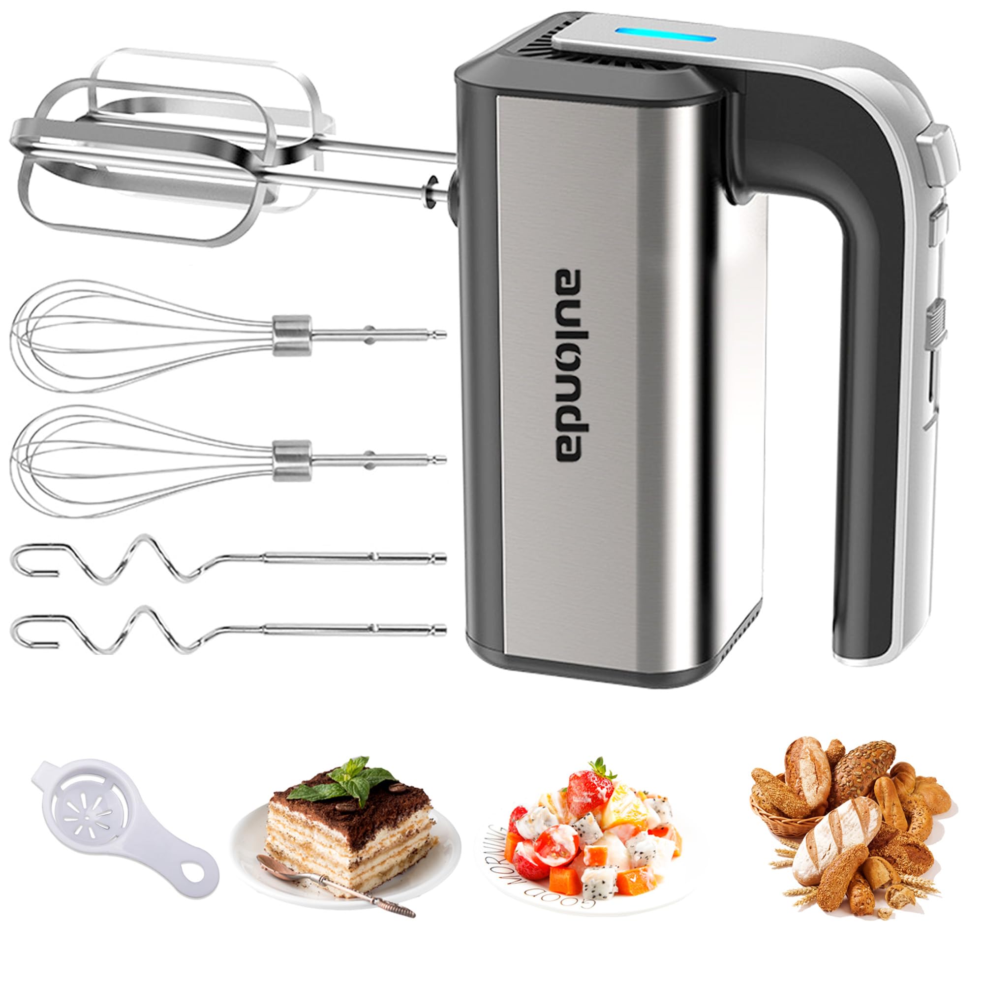 Aulonda Hand Mixer Electric 5 Speed Kitchen Hand Held Mixer with Turbo Boost Stainless Steel Performance Hand Mixer