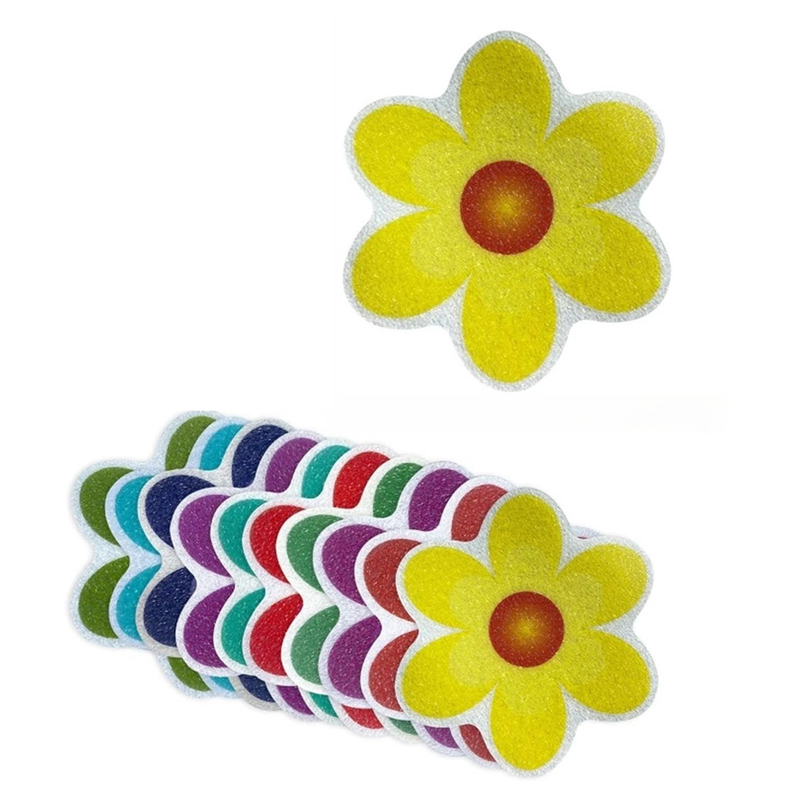 JFNKLFG Non Slip Shower Stickers 10PCS Bathroom PEVA Anti Slip Stickers Hower Floor Colorful Flower Bathtub