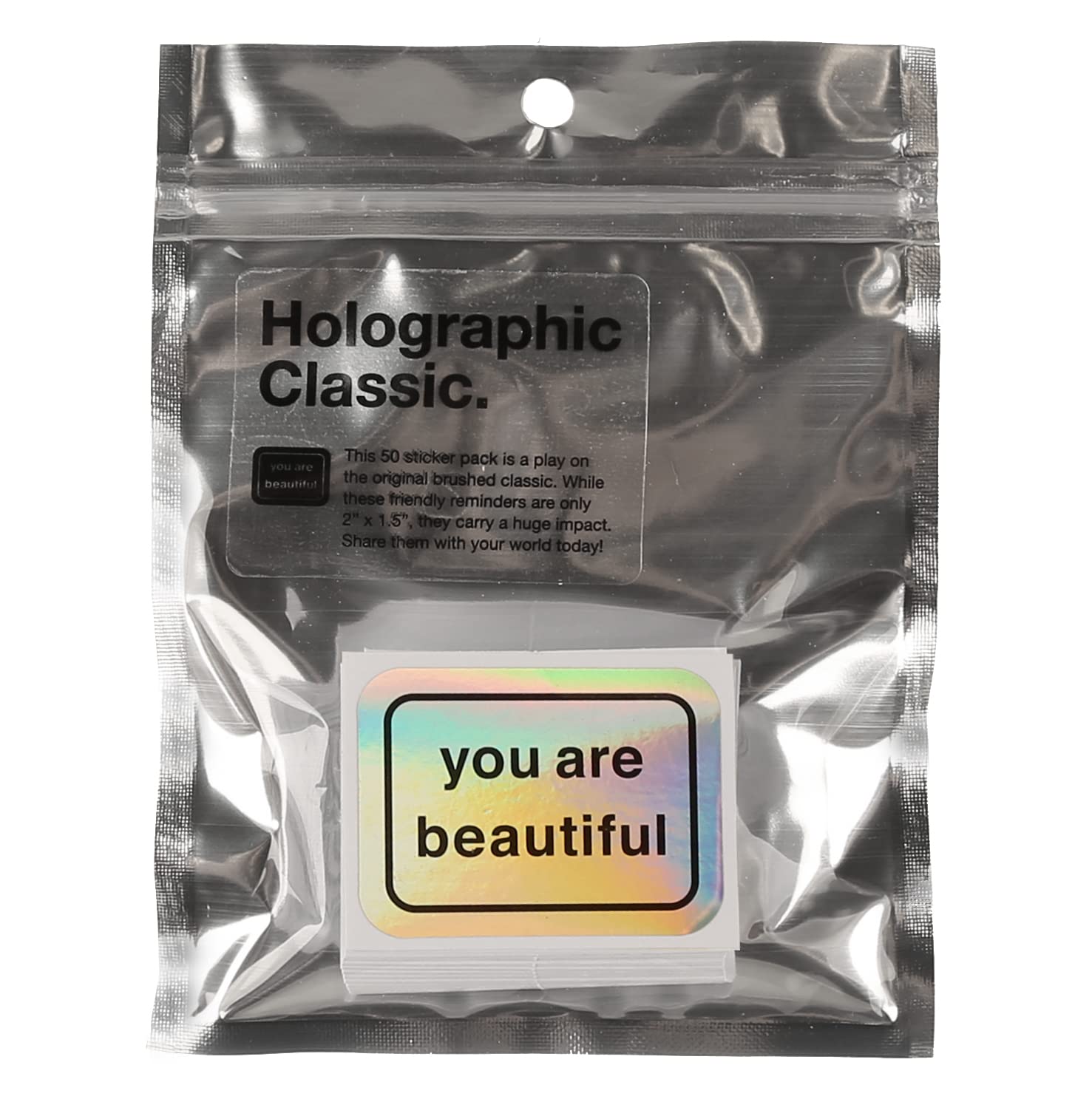 You Are Beautif Paquete de 50 calcomanías holográficas ul