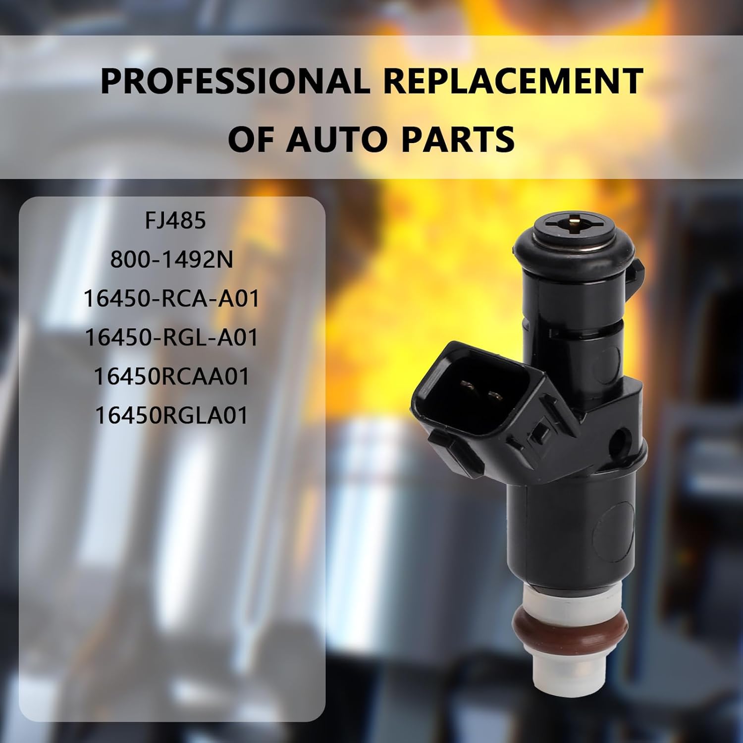 Set of 6 Fuel Injectors - Compatible with Honda Accord Pilot Odyssey Ridgeline Acura MDX TL Saturn Vue 3.0L 3.5L - Replaces FJ485 800-1492N 16450-RCA-A01