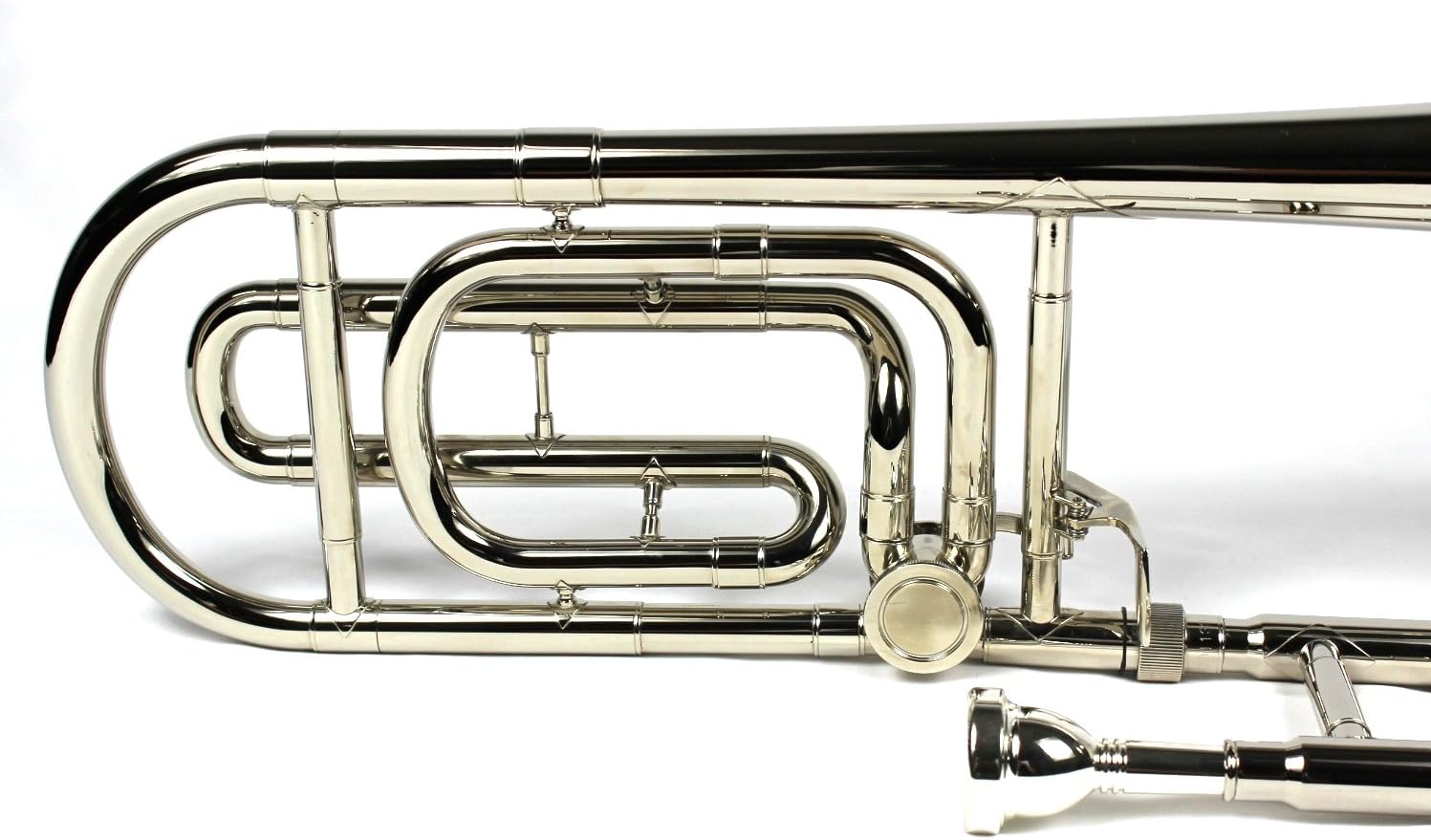 Brand New Bb/F Tenor Trombone w/Case and Mouthpiece- Nickel Plated Finish : Musical Instruments