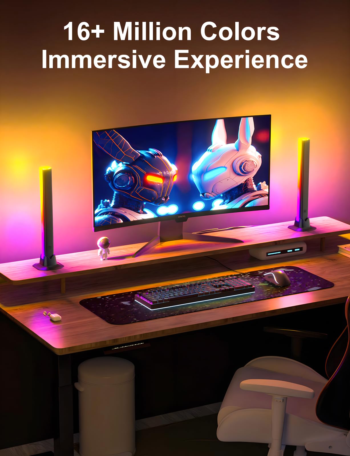 Barra luminosa RGB, barra luminosa a LED, controllo tramite app, alimentazione USB, retroilluminazione TV cambia colore, sincronizzazione musica, illuminazione ambientale, per stanza, PC, monitor