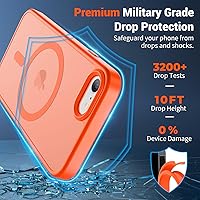 Vista 442 de SUPFINE - Funda magnética para iPhone 13 Pro Max (compatible con MagSafe), (protección contra caídas de grado militar de 10 pies), delgada, Negro