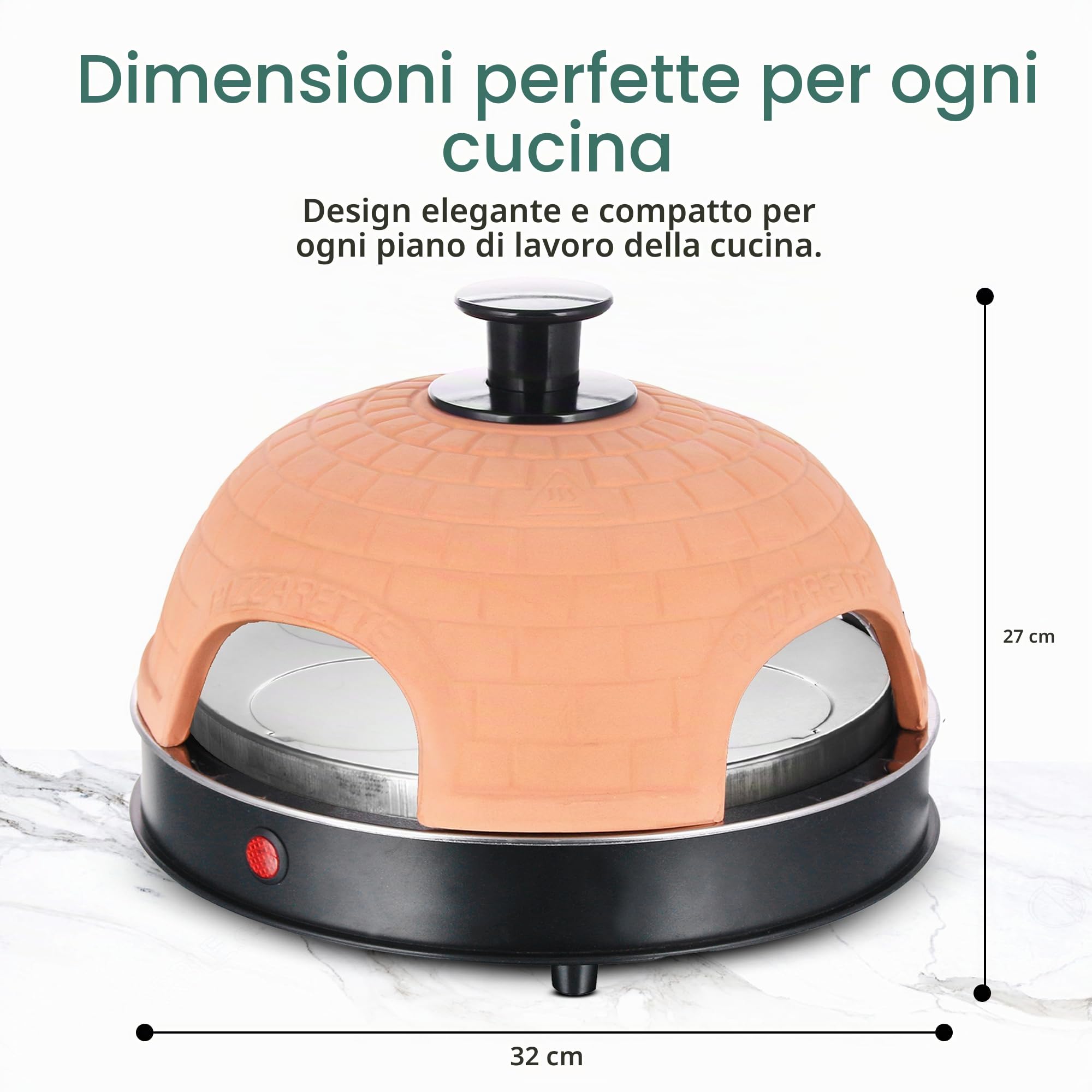 Emerio PO-115985 macchina e forno per pizza 4 pizza(e) Nero, Arancione 900 W