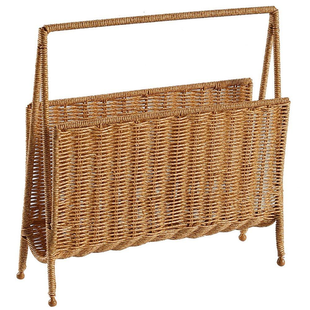 Porte-revues Tissé, Panier en Osier, Porte-fichiers en Rotin, Organisateur De Livres, Étui pour Étagère, Maison, Bureau, Café