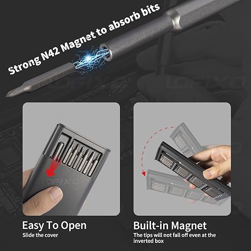 Miniatura 3 de HEARTHFUN Juego de destornilladores de precisión, kit de reparación de lentes, destornilladores magnéticos Torx, Pentalobe, cabeza plana triwing,