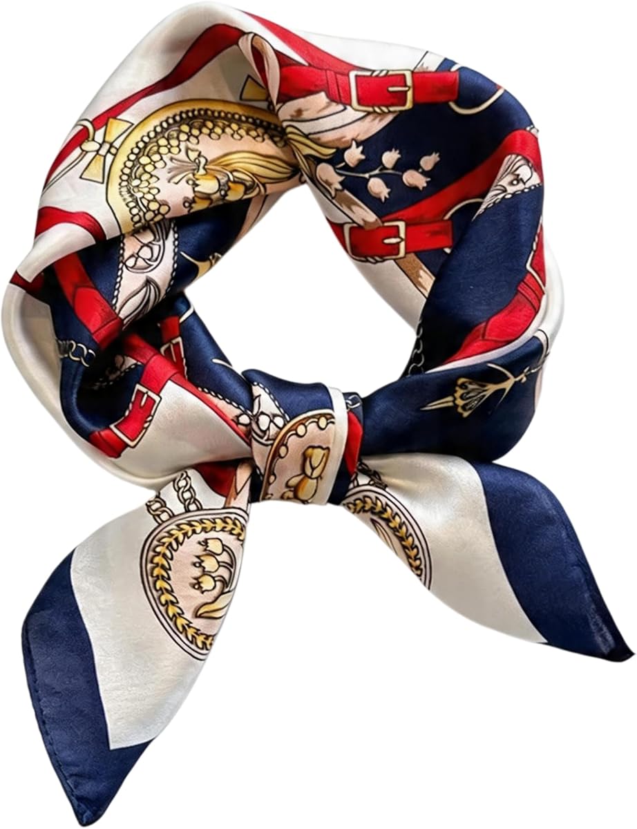 100% Mulberry Silk Scarf for Women Lightweight 21" Small Square Neck Scarf Headscarf Neckerchief Gift Packed