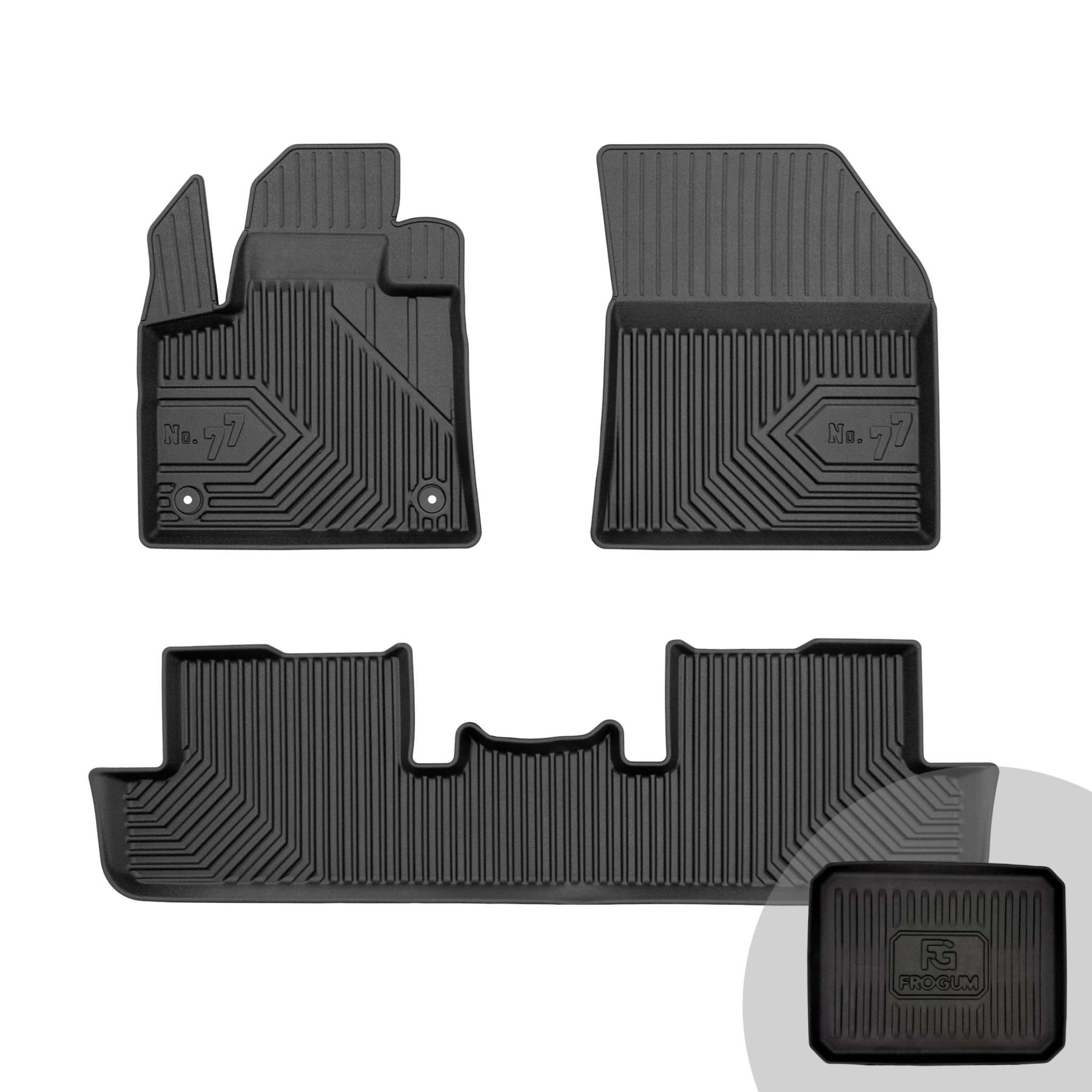 FROGUM No.77 Alfombrillas para Coche Alfombras para Peugeot 3008 II Desde 2016 | Borde Alto | para Todo el año | Tamaño