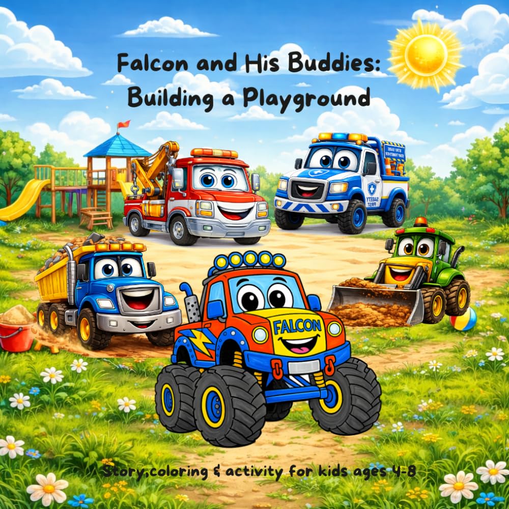 Falcon and His Buddies: Building a Playground: Story,coloring & activity for kids ages 4-8