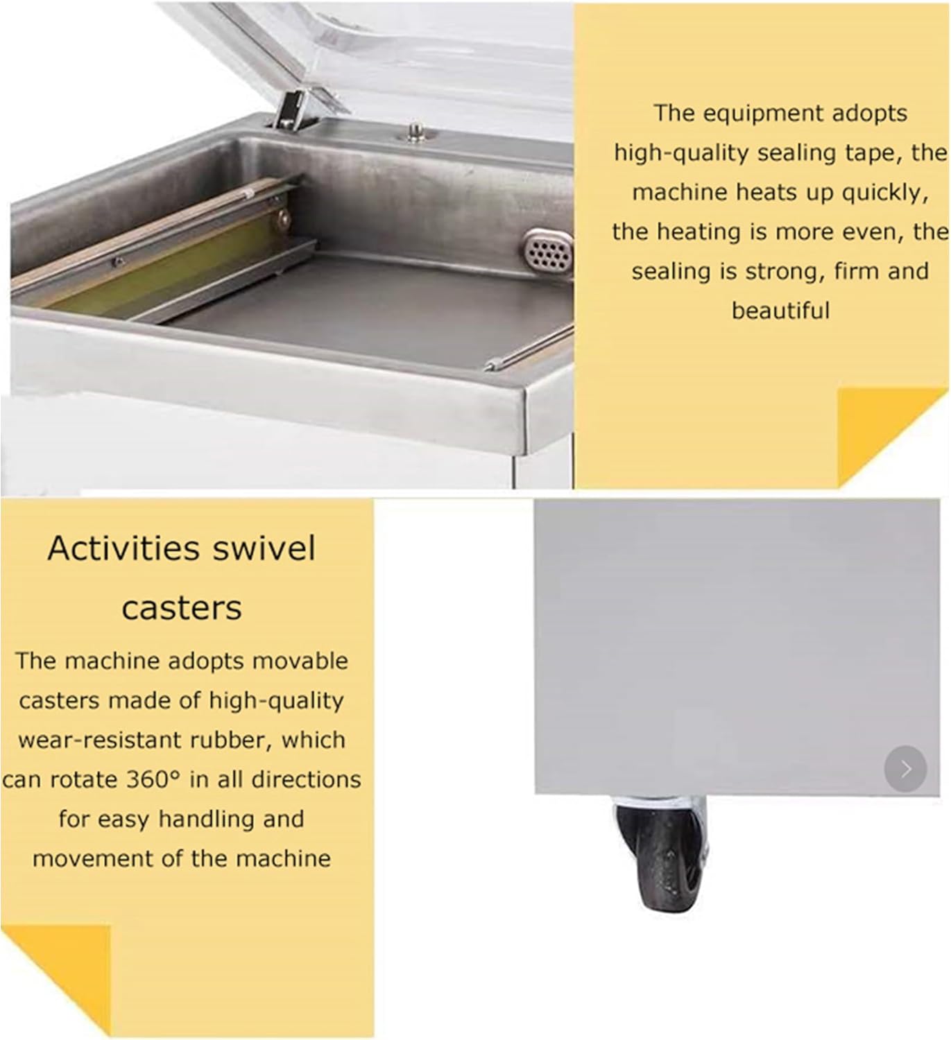 Vacuum Packaging Machine Single Chamber Commercial Vacuum Sealer Portable Stainless Steel Chamber Vacuum Sealing Machine for Food Saving Sealing Length 20inch DZ500