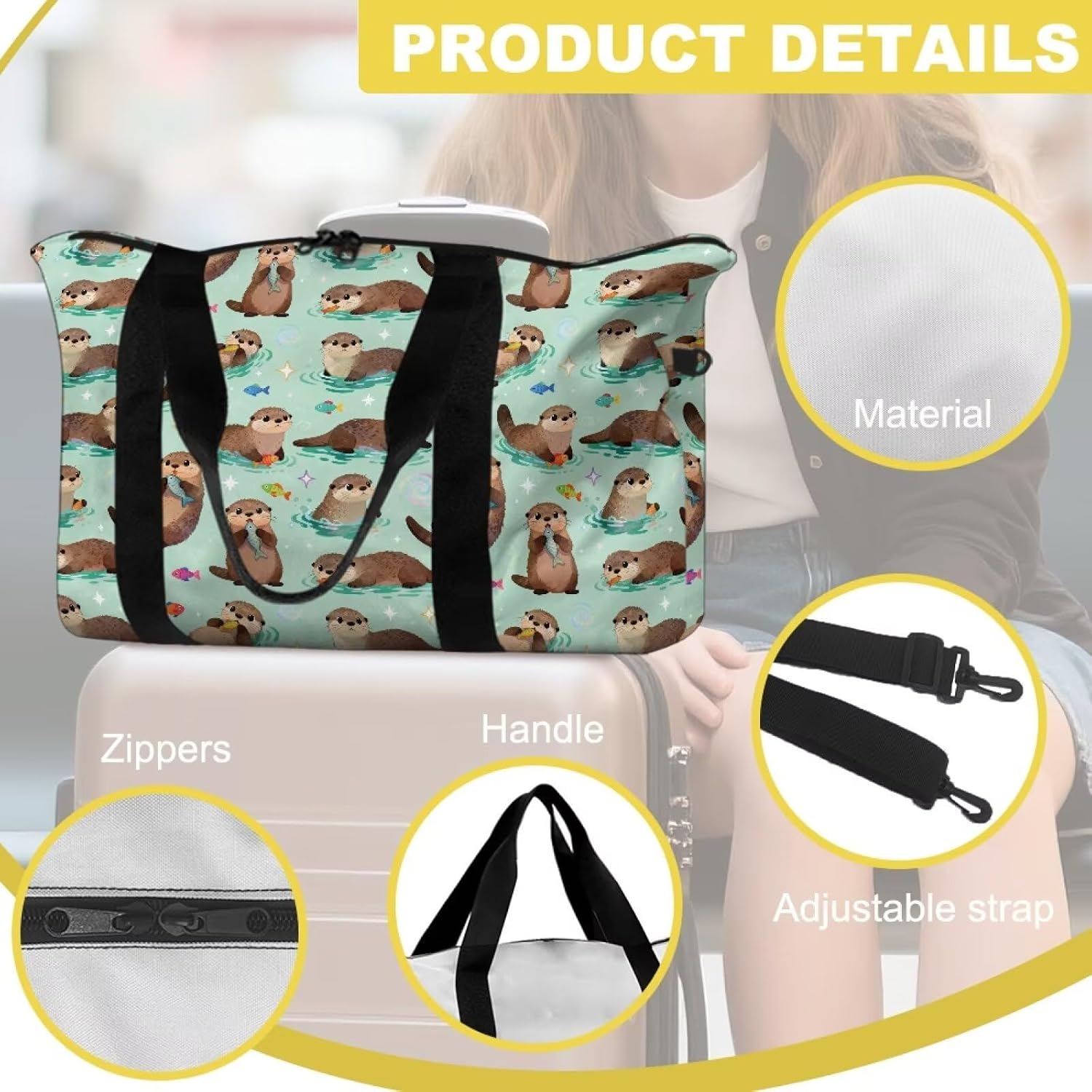 Otter Lightweight Foldable Collapsible Waterproof Travel Duffel Bag Gym Bags For Men Weekend Bag For Women Expandable Spacious Travel Duffel Bags