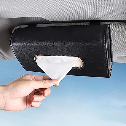 Amazon Co Jp 車用ティッシュケース 吊り下げ 箱ごと入る ティッシュボックス 高い質感 Pu レザー 車内収納 おしゃれ 車載 ティッシュホルダー 便利 カバー サンバイザー ヘッドレスト アームレスト ダッシュボードに シートバックポケット取り付け可能 23 12 5cm