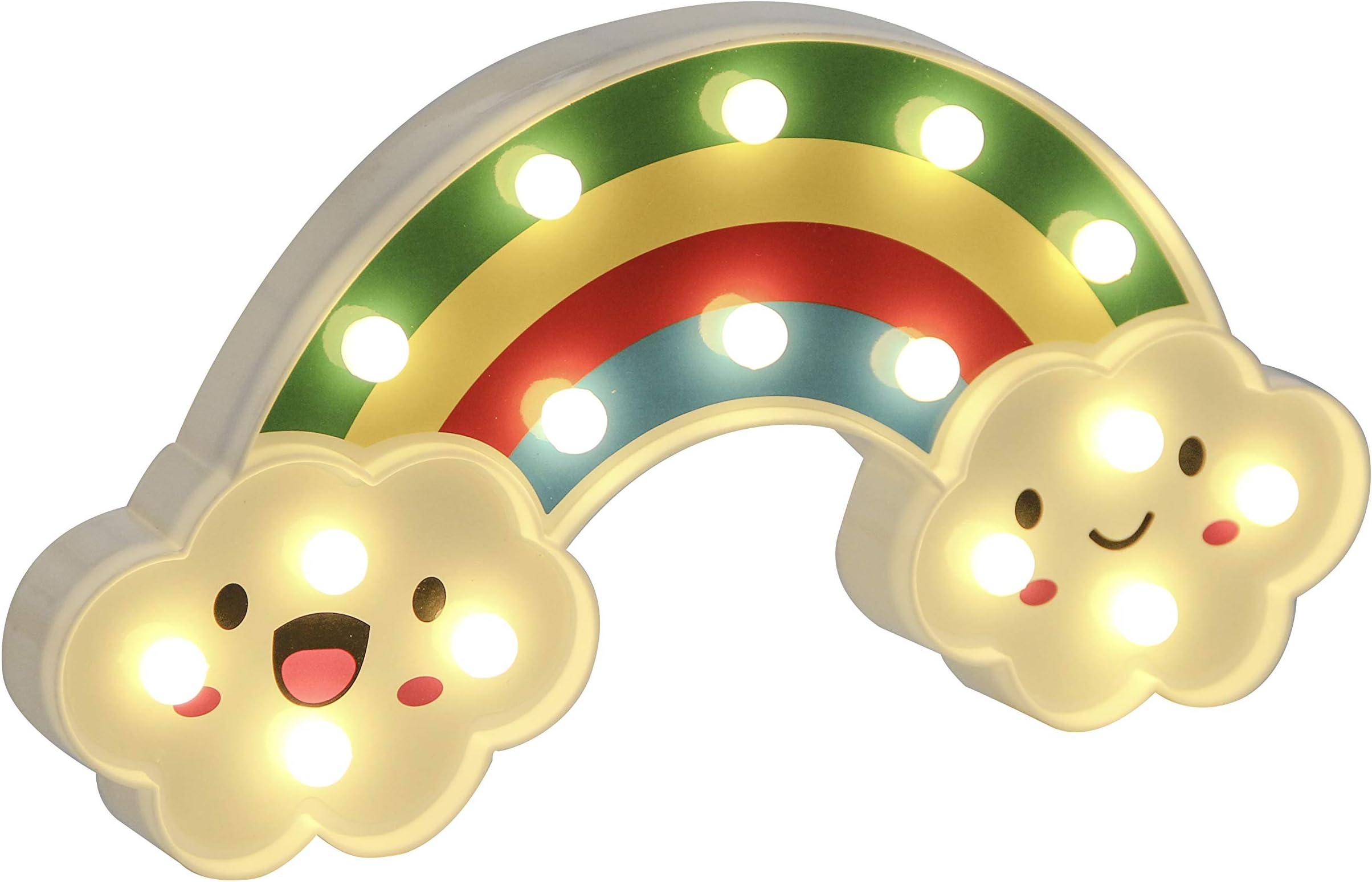 RECUTMS LED Light Night Lights Battery Operated Decorative Signs Rainbow LED Lamp Wall Decoration for Living Room,Bedroom,Home,Party,Christmas Kids Toys(Rainbow)