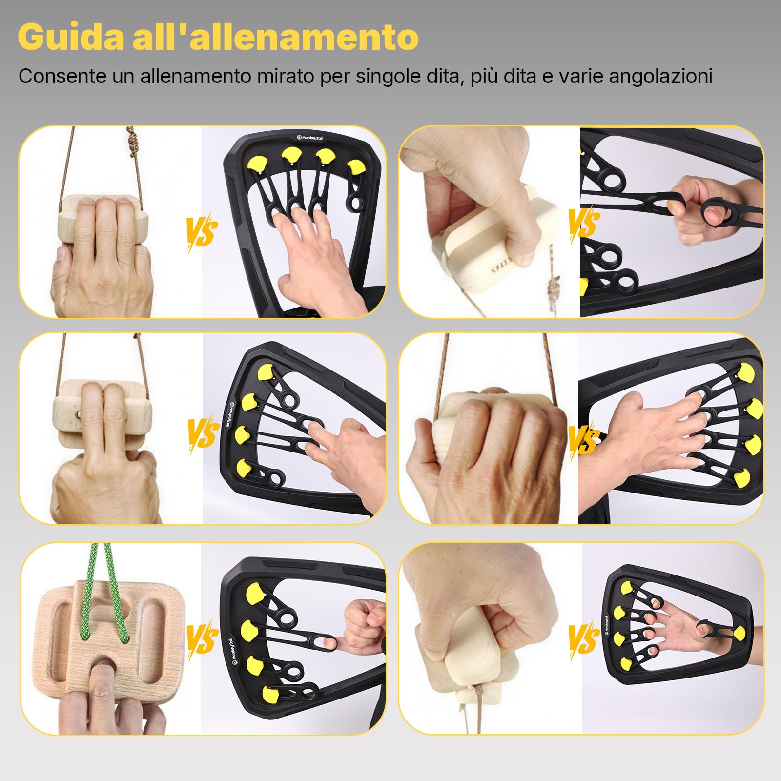 MonkeyTail Entrenador de Dedos, Entrenador Ajustable para antebrazos, Entrenador de Fuerza para Dedos, Entrenador de Fuerza de Agarre, Entrenador de músculos de la Mano - 4