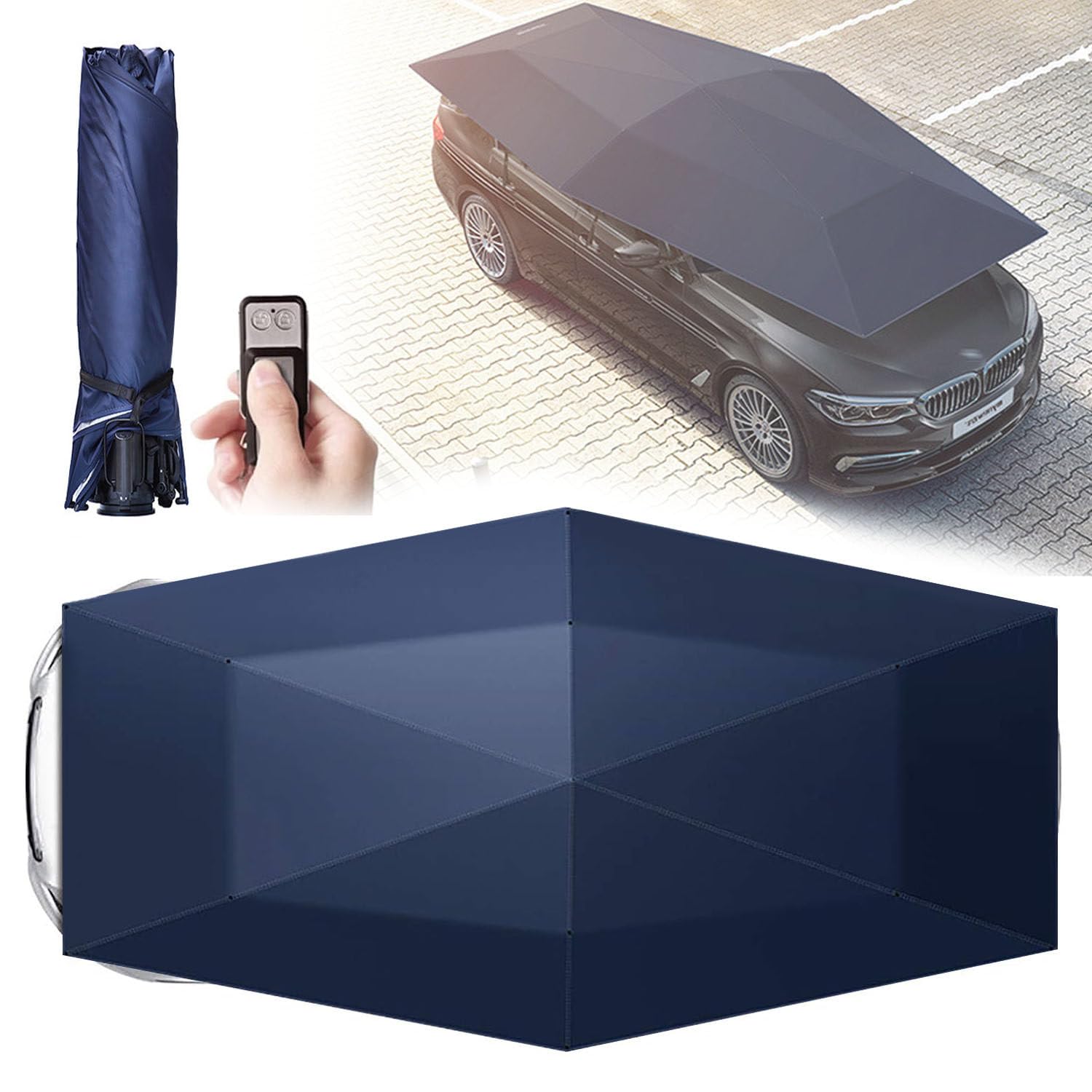 Amazon.co.jp: 移動可能なカーポート、4.8メートルの車のテントカバー  