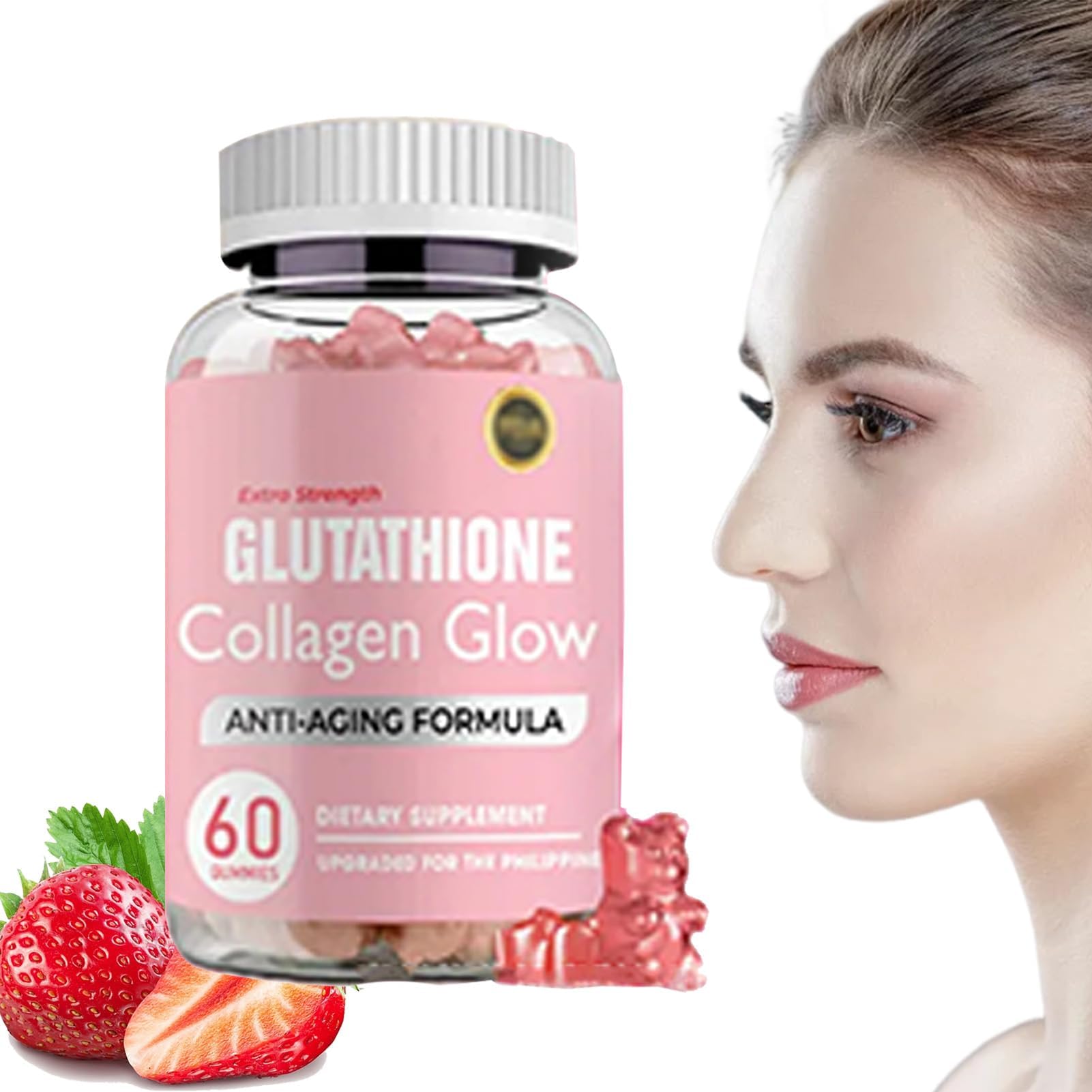 Glutathione Collagen Glow, Glutathione Collagen Glow Gummies, Korean Collagen Gummies to Rejuvenate Your Skin (1PC)