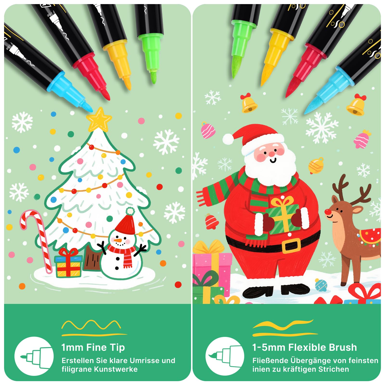 Tongfushop 144 Farben Acrylstifte Set, Doppelspitze Acrylstifte für Steine Wasserfest, Schnelltrocknende Steine Bemalen Acrylic Marker für Glas, Holz, Keramik, Leinwand, Basteln Ostern, Weihnachten.