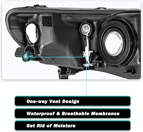 Miniatura 6 de Juego de montaje de faros delanteros compatible con Honda Civic Sedan 2006-2011 de 4 puertas con bombillas carcasa cromada y reflector ámbar (L+R)