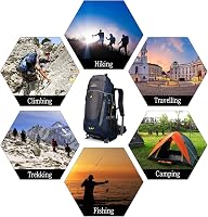Rucsac de trekking Doshwin 70L pentru bărbați și femei, capacitate mare pentru camping și călătorii, albastru închis 6