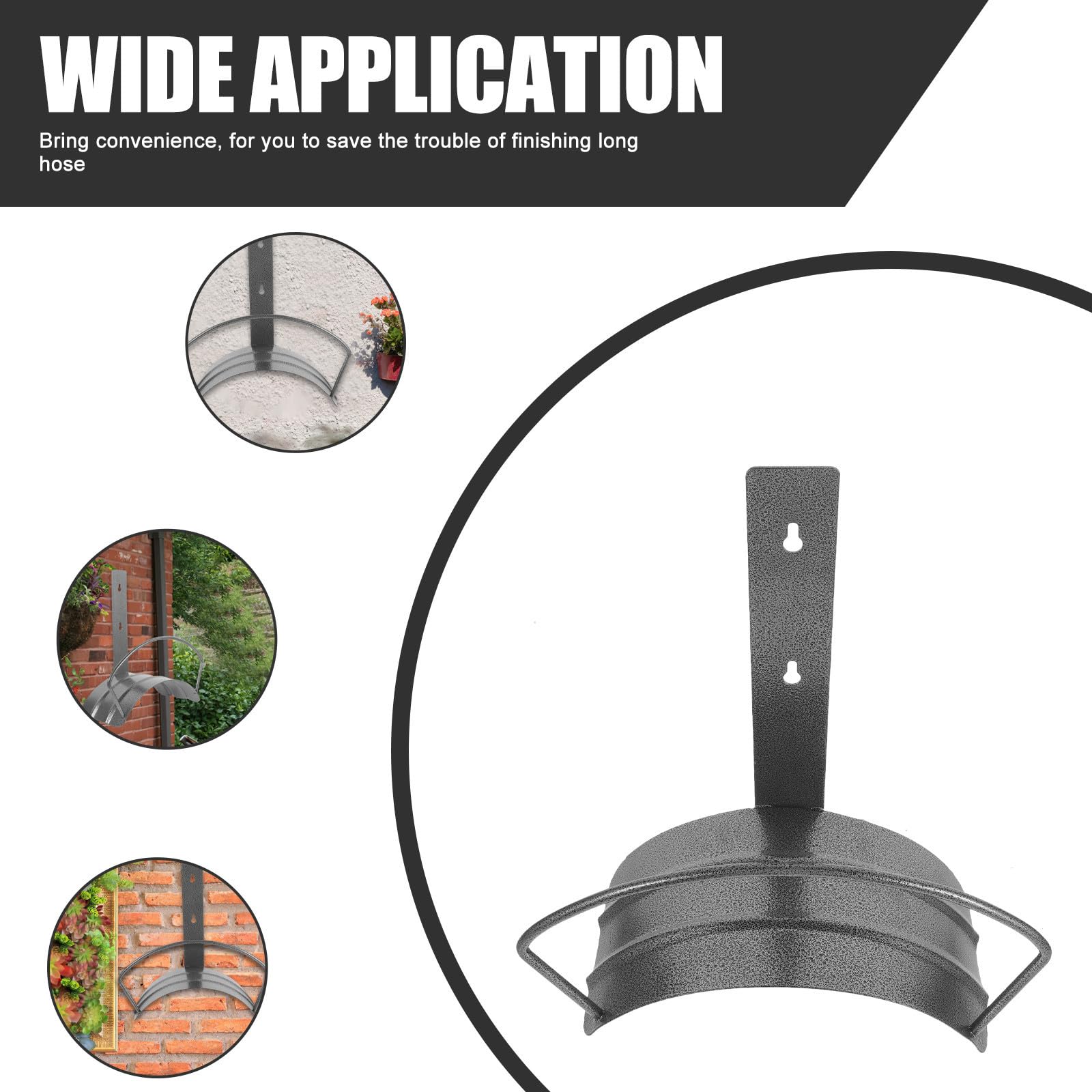 Support de Tuyau d'arrosage Vertical en Fer Forgé, Rangement Mural pour Jardin et Extérieur, Heavy Duty