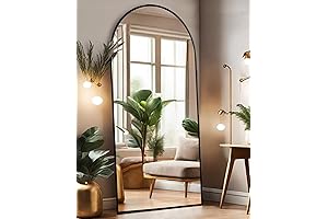 28"x71" Full Length Floor Mirror with Stand, Black Frame