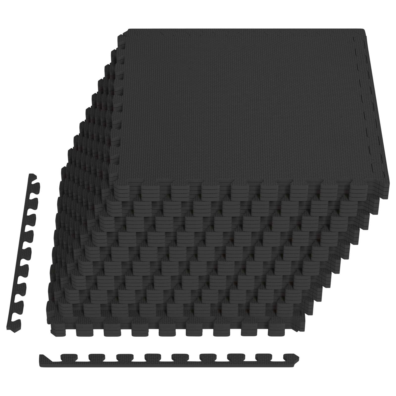 vidaXL Tapis de Sol de Piscine 40 pcs Noir 14,4 m² Mousse EVA, Tapis de Sol Moderne rectangulaire pour Piscine, Mousse Anti-dérapante, résistant à l'eau, idéal pour l'extérieur