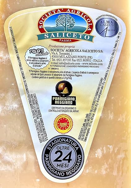 Parmigiano Reggiano PDO of the Hill Saliceto Half Cheese 3 Knives 24 Months 18 kg