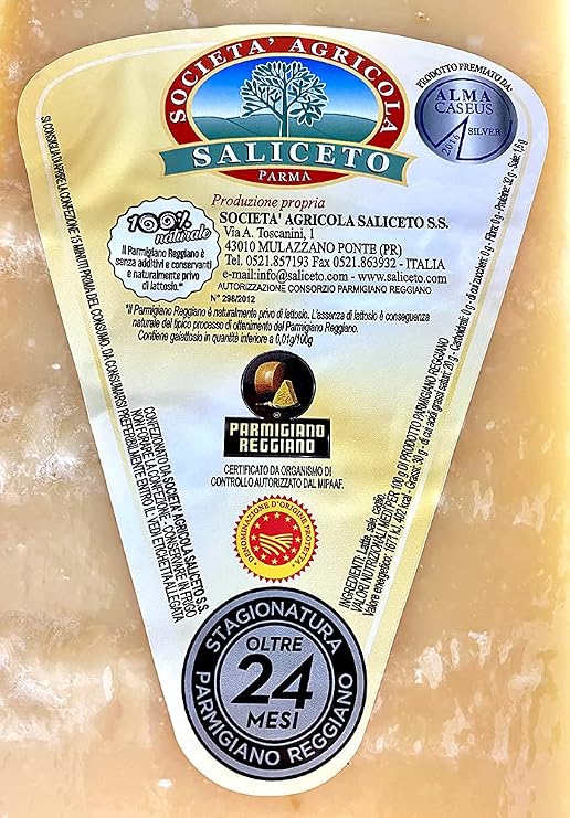 Parmigiano Reggiano PDO from hill, Whole wheel, seasoned 24 months, weighing.- 86 lbs