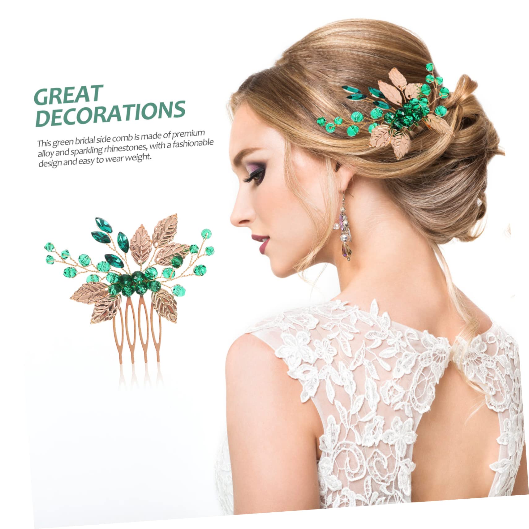 Healeved 6pezzi Pettine Per Sposa Con Decorazione Strass e Foglie Dorate Di Fermagli Eleganti Per Cerimonie Nuziali Accessori Per Da Sposa e Damigelle