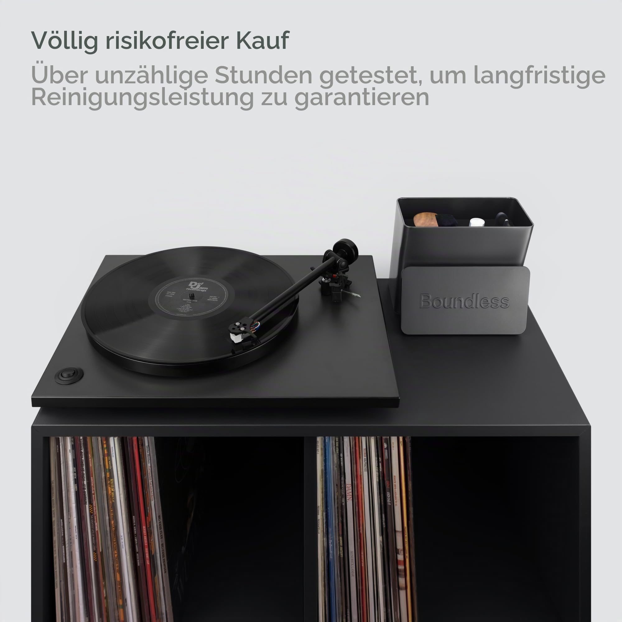 Boundless Audio Schallplatten-Reinigungsset – 8-in-1-Vinyl-Reinigungsset enthält Kohlefaser- und Samtschallplattenbürsten, Stylusbürste, Vinyl-Reinigungslösung, Mikrofasertücher und Metalletui
