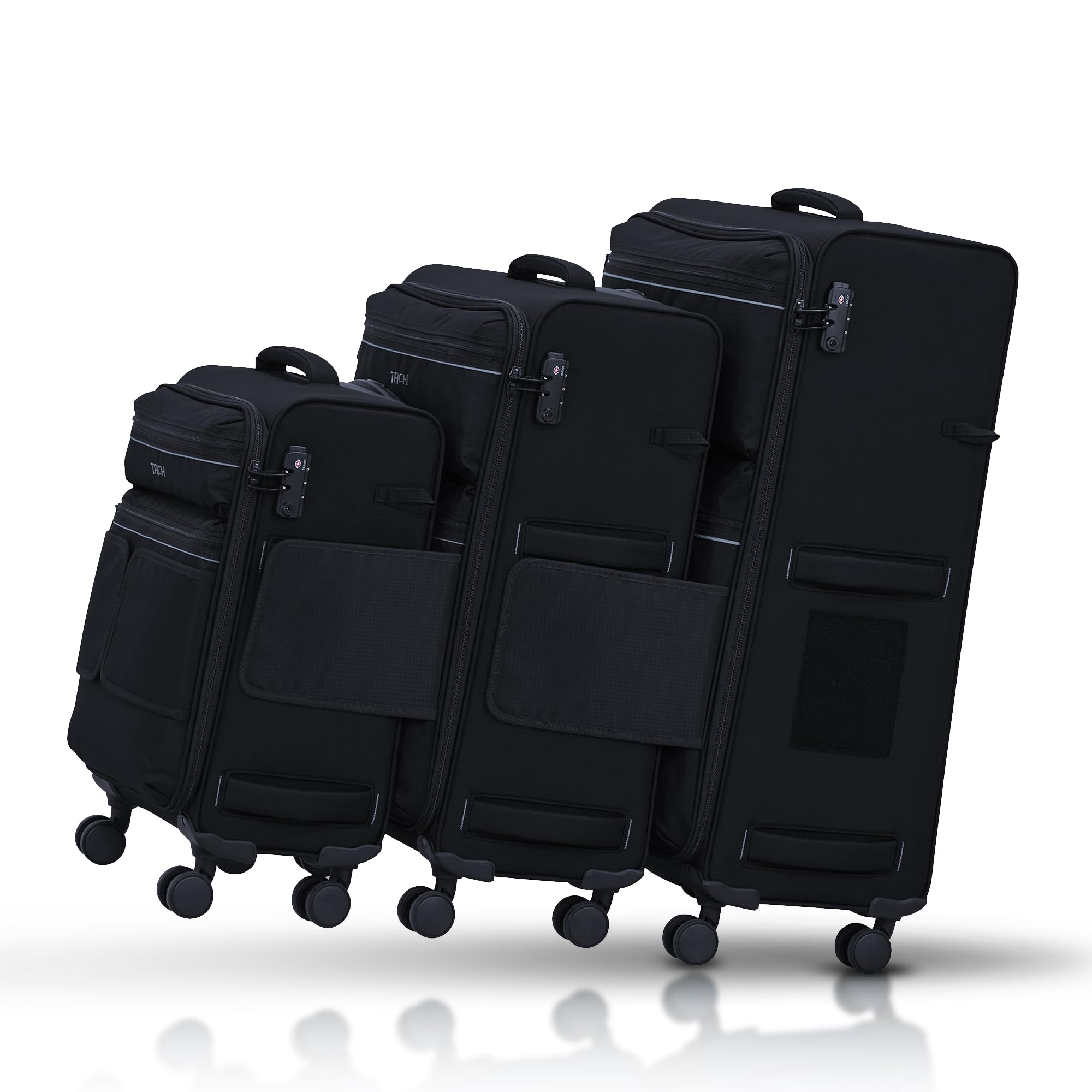 TACH LITE Samba Softside 3 Piece Luggage Set 20/24/28 Inch | Connectable Suitcases with Spinner Wheels Lightweight Travel Suitcase with Wheels Carry