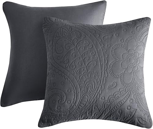 Vista 49 de Colcha extragrande tamaño King, funda de cama ligera ultrasónica, patrón de cachemira, reversible, 5 piezas, 100% microfibra, blanco puro 1-amarillo