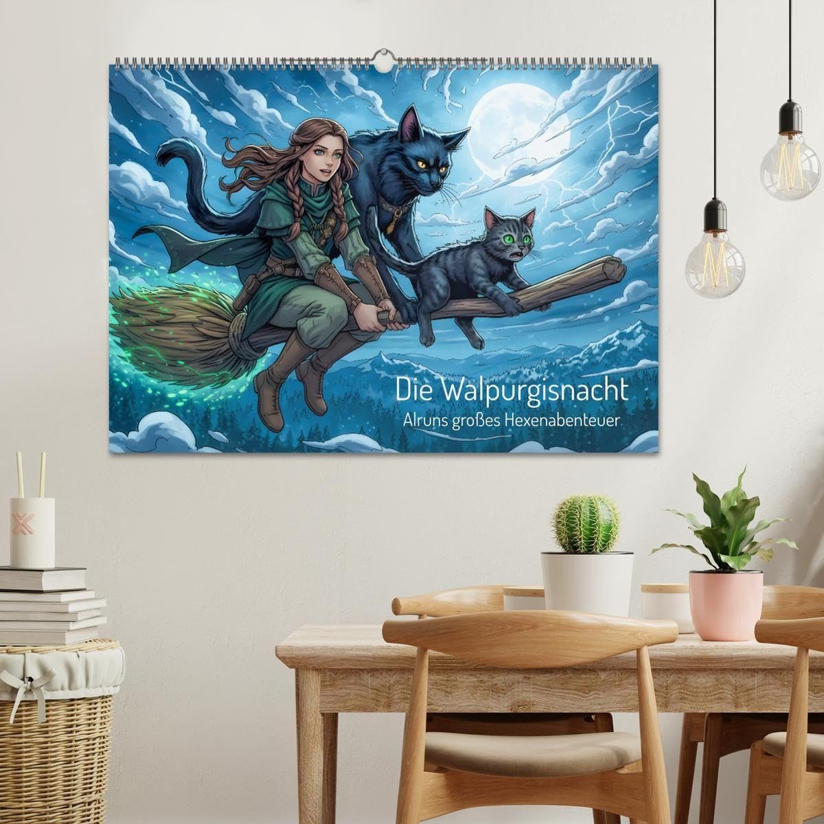 Die Walpurgisnacht - Alruns großes Hexenabenteuer (Wandkalender 2027 DIN A2 quer), CALVENDO Monatskalender: Eine fantasievolle, kind- und ... Überlieferungen neu erzählt. (CALVENDO Kunst)