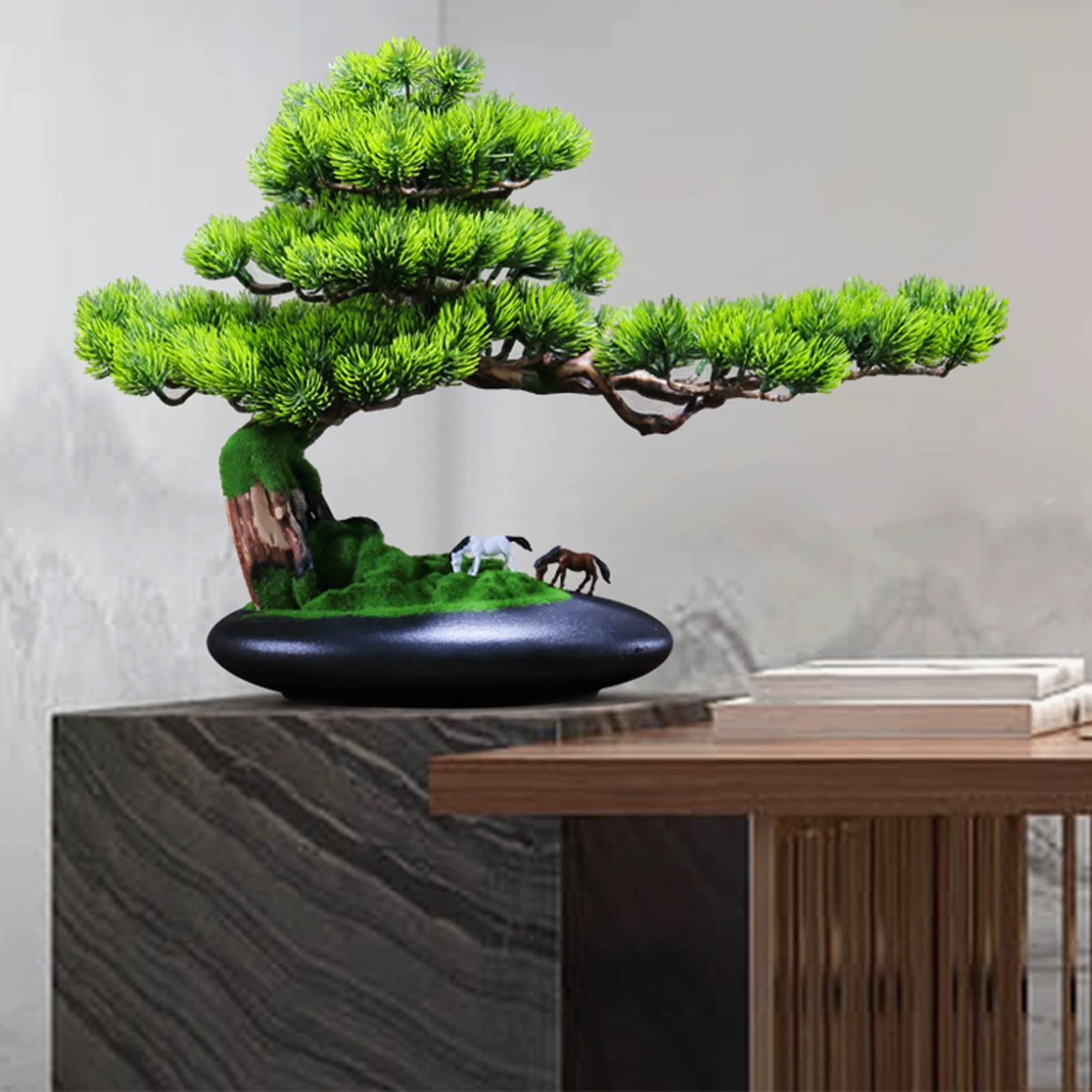 Bonsaï artificiels cyprès de bienvenue pour rendre la vie meilleure, plante artificielle artificielle en pot, pour décoration, décoration de bureau, décoration de la maison, faux vert
